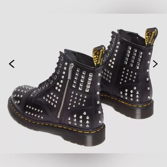 DR MARTENS 1460 STUDDED ZIP ATLAS LEATHER LACE UP - Picture 5 of 16